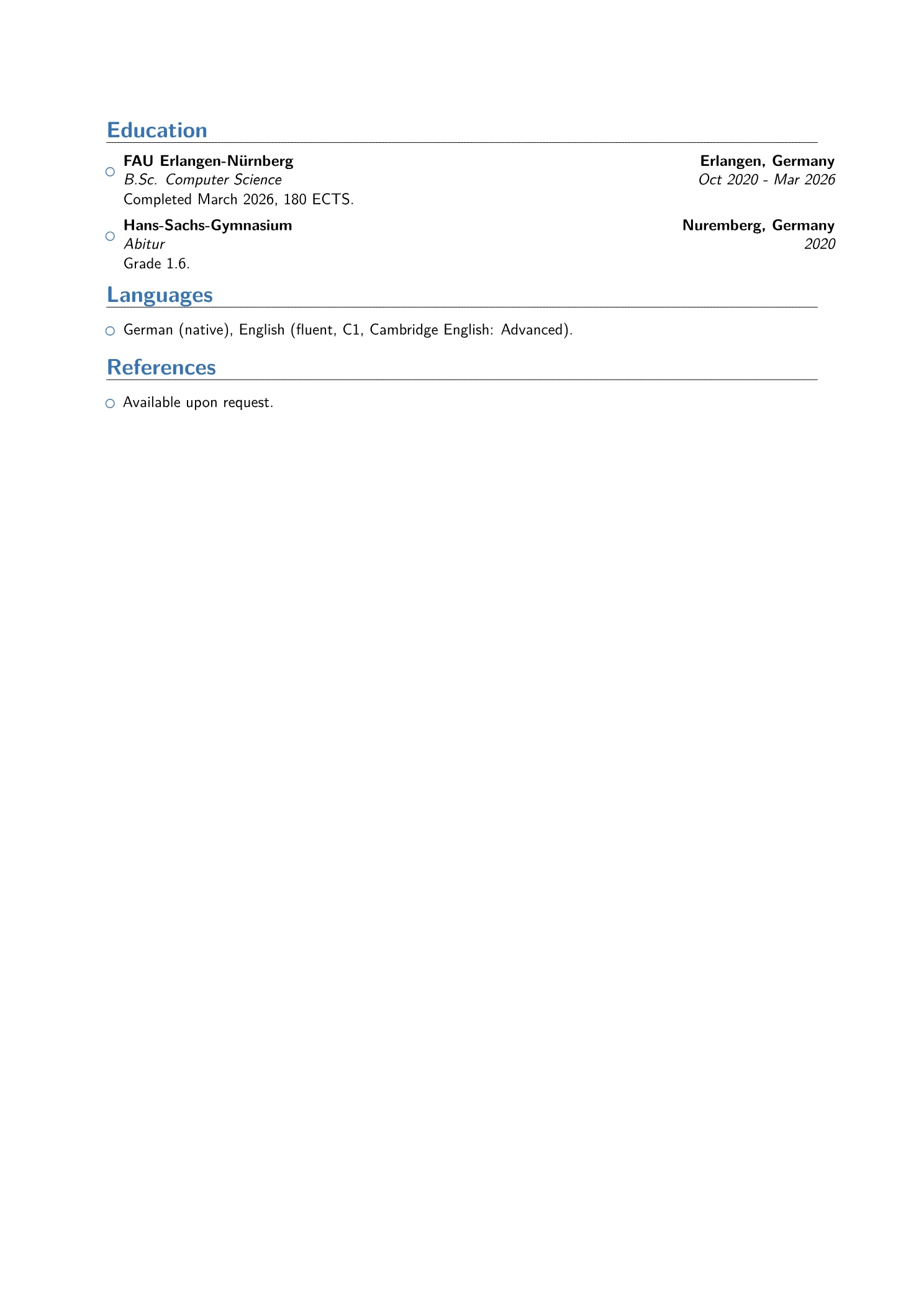 English resume, page 2 of 2